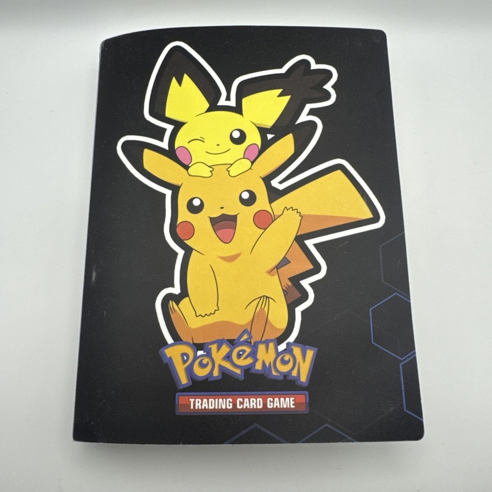 Pokemon 4 pocket Card File Binder Album Pikachu 120 Pockets Good Used Condition